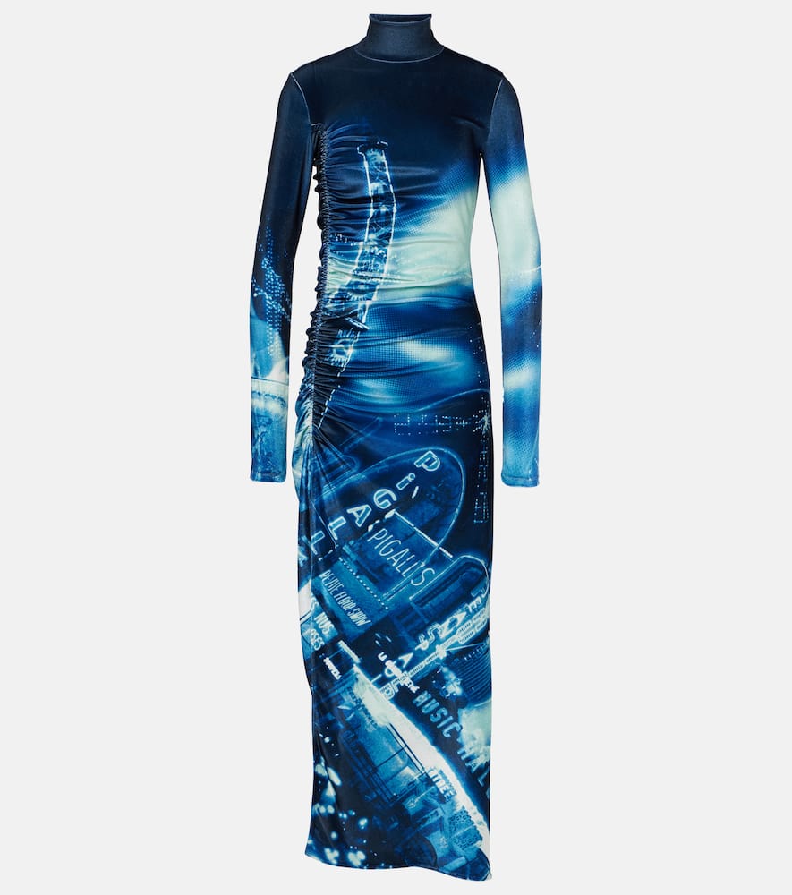 Pigalle printed velvet maxi dress