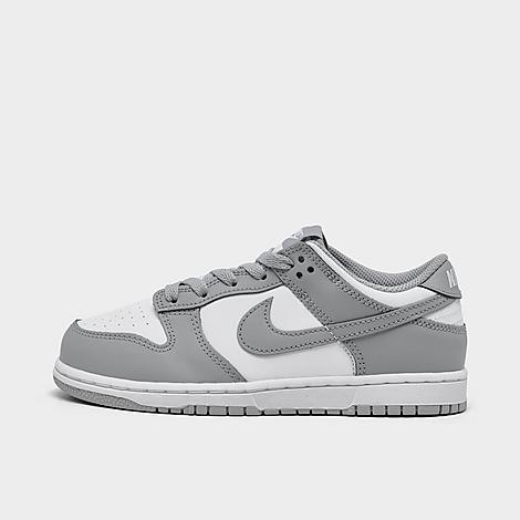 Little Kids Dunk Low Casual Shoes in White/Light Smoke Grey
