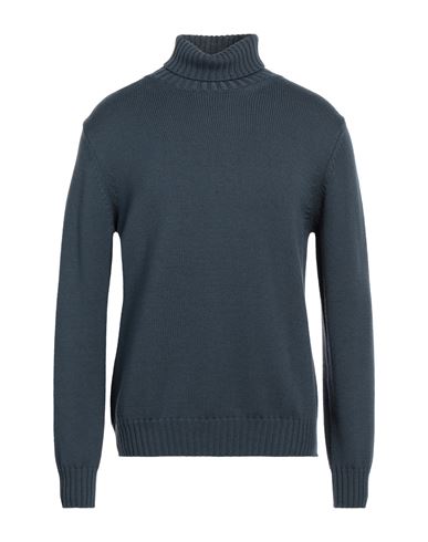 Alpha Studio Man Turtleneck Blue Size 44 Merino Wool