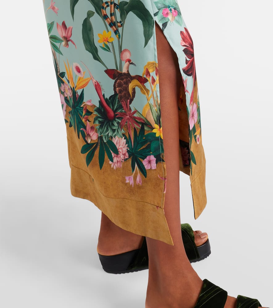 Midnight floral silk wrap dress