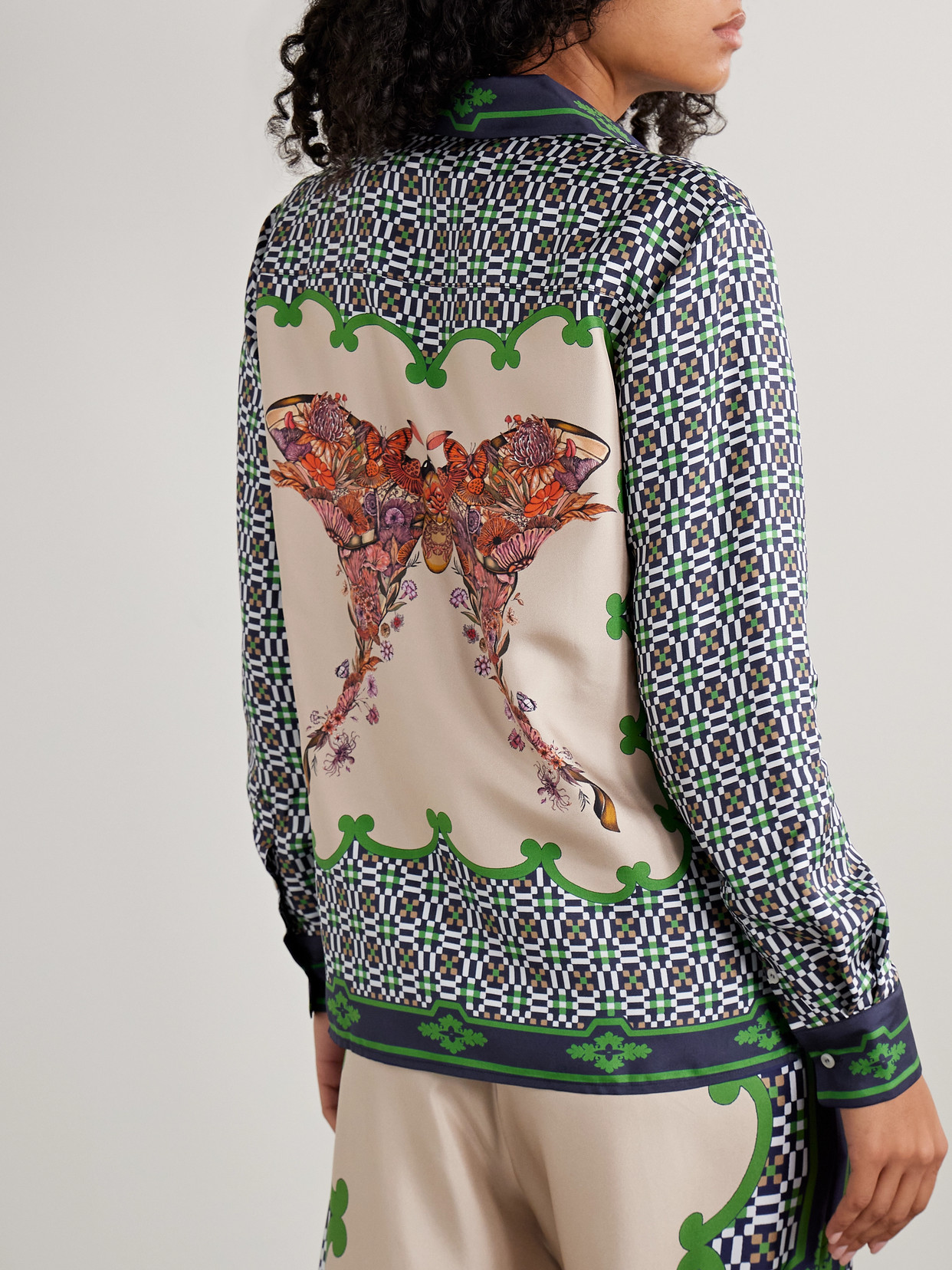 Icon Boy Printed Silk-twill Shirt - Blue