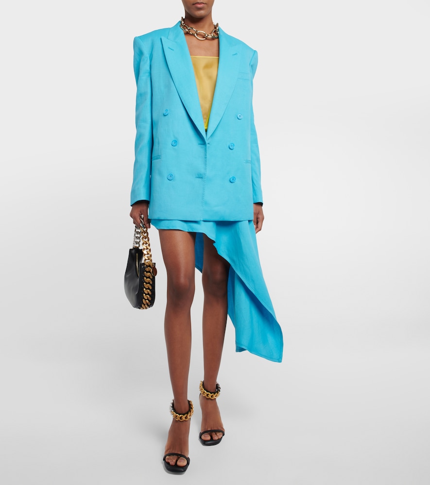 Asymmetric twill miniskirt