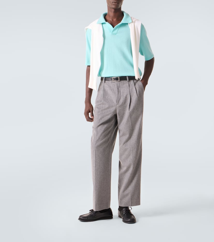 Wool and cashmere polo sweater