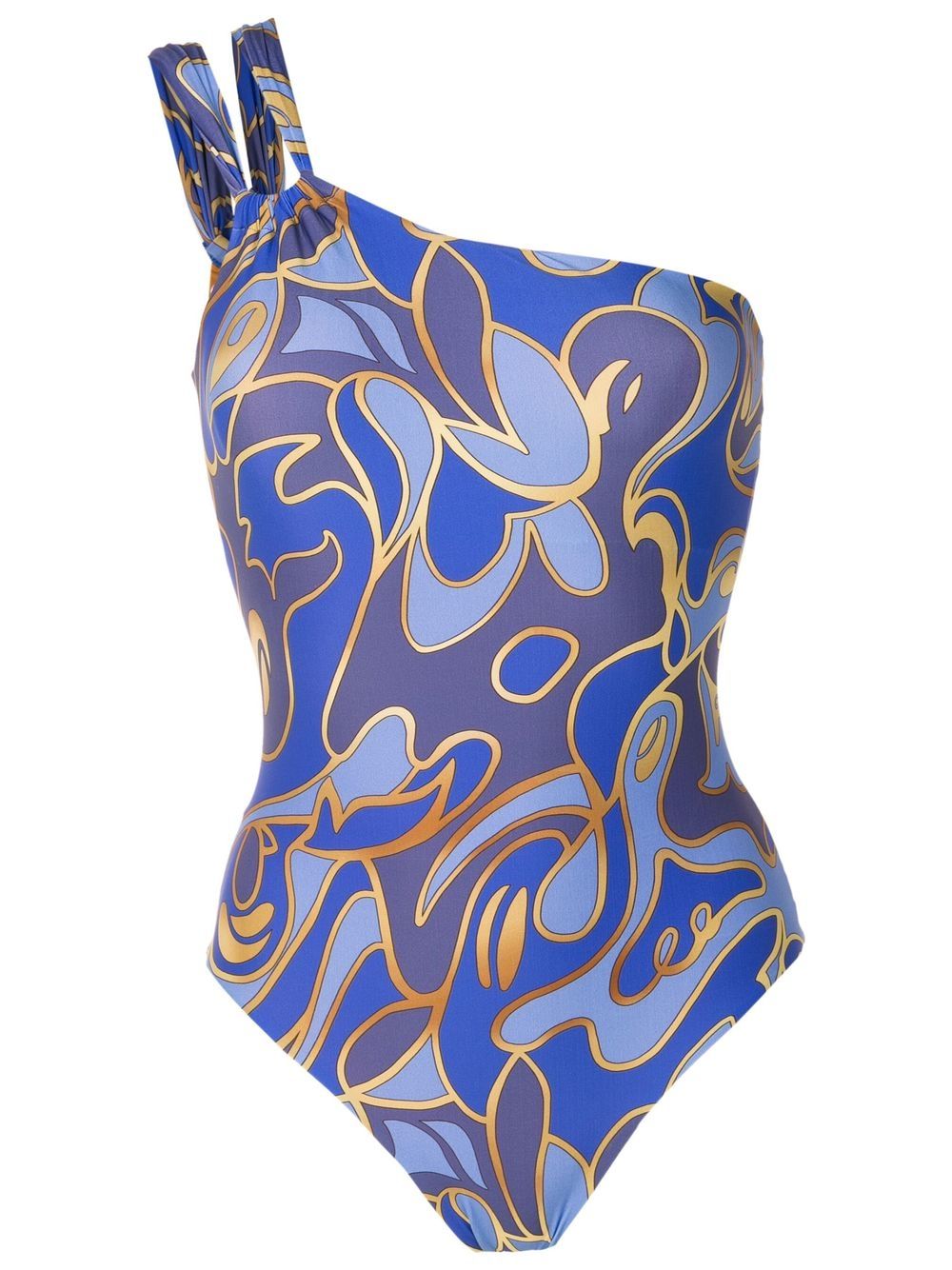 One-shoulder swimsuit - Blue