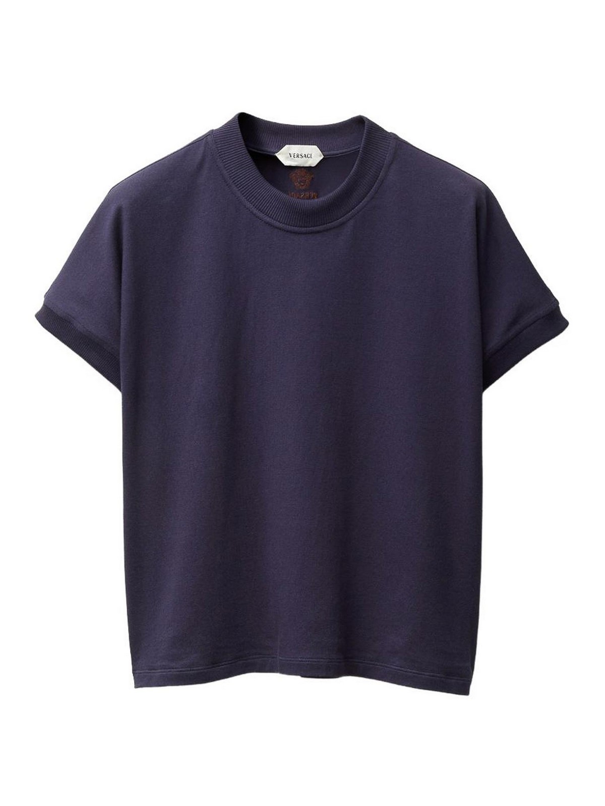 Versace - nylon silk blend t shirt ribbed neckline