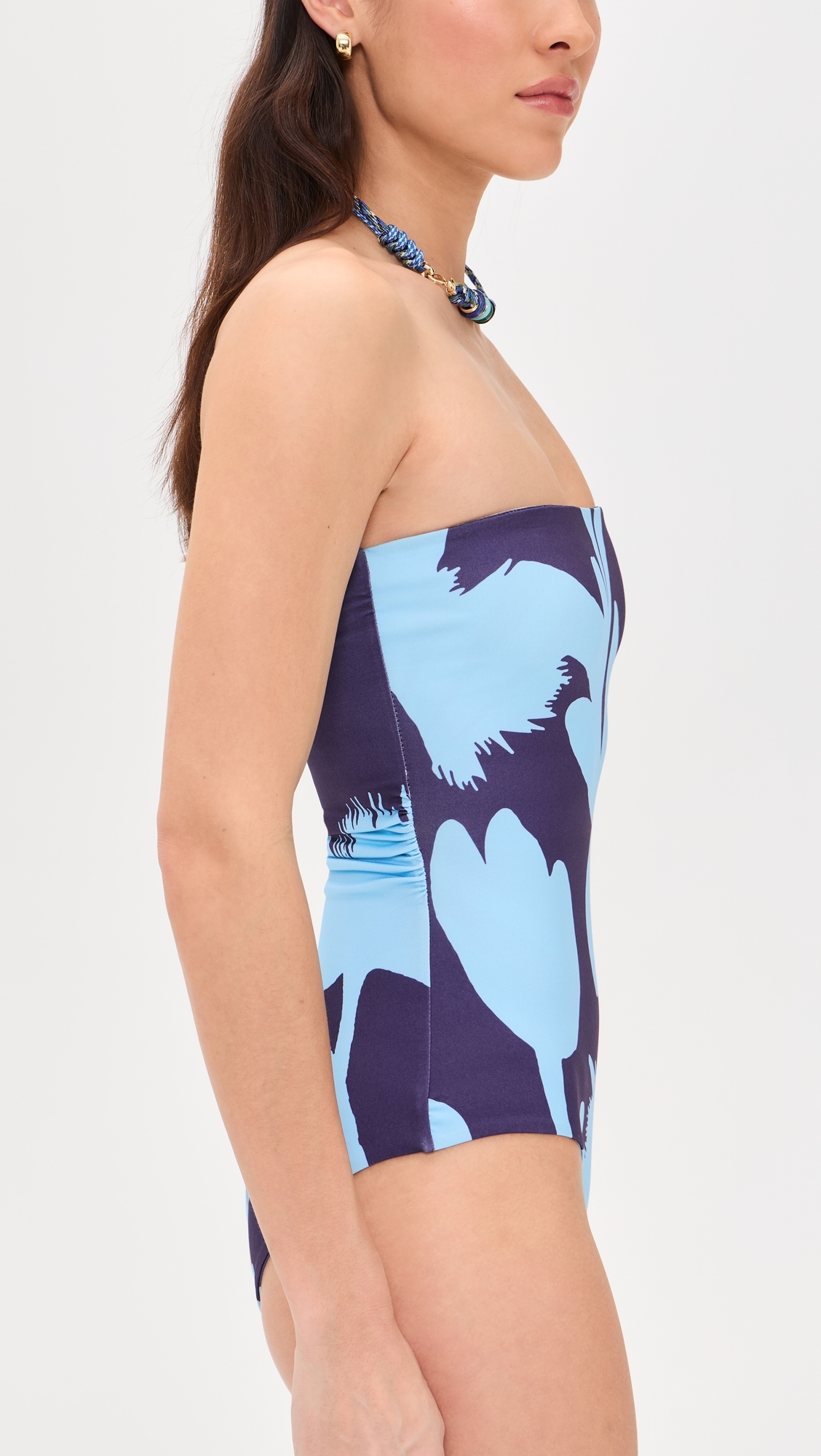 Soleil Strapless Swimsuit Midnight Garden