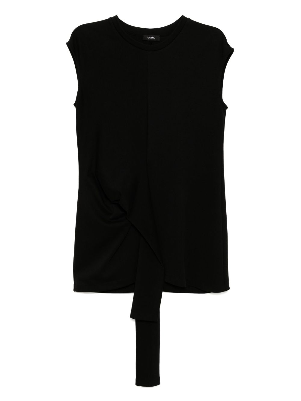Goen.J asymmetric-draped tank top - Black