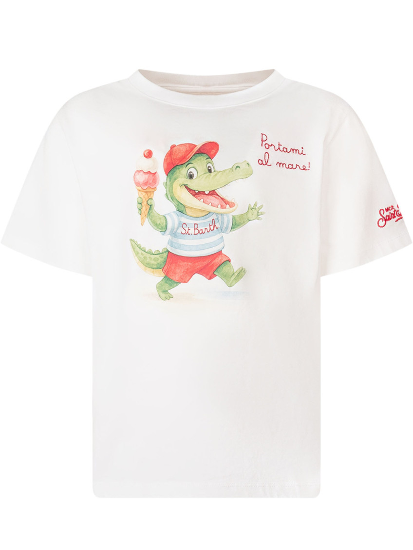 Kids White Graphic T-Shirt