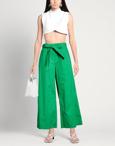 Woman Pants Green Size 2 Cotton