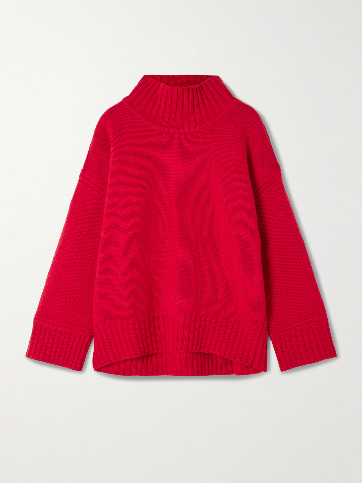 Archie Wool And Cashmere-blend Mock-neck Sweater - Red