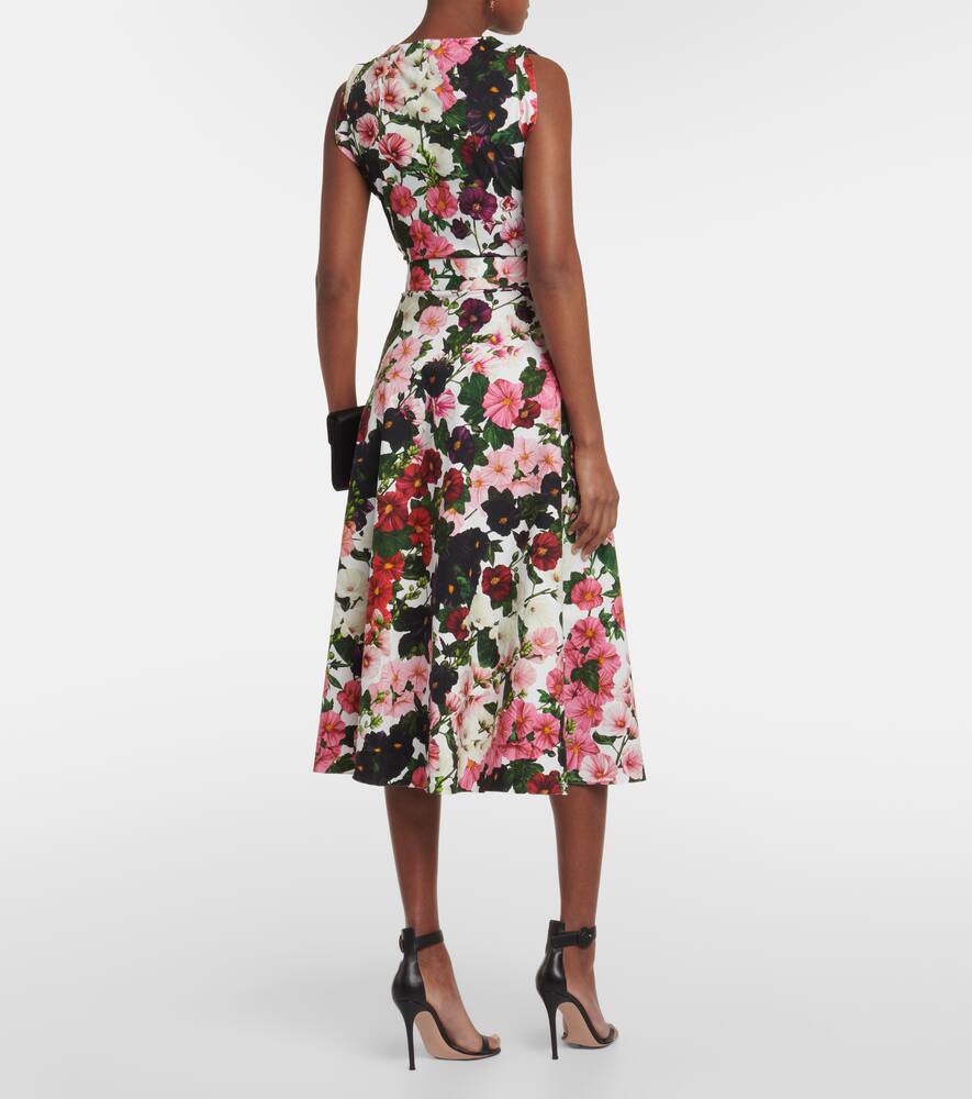 Floral cotton-blend midi dress