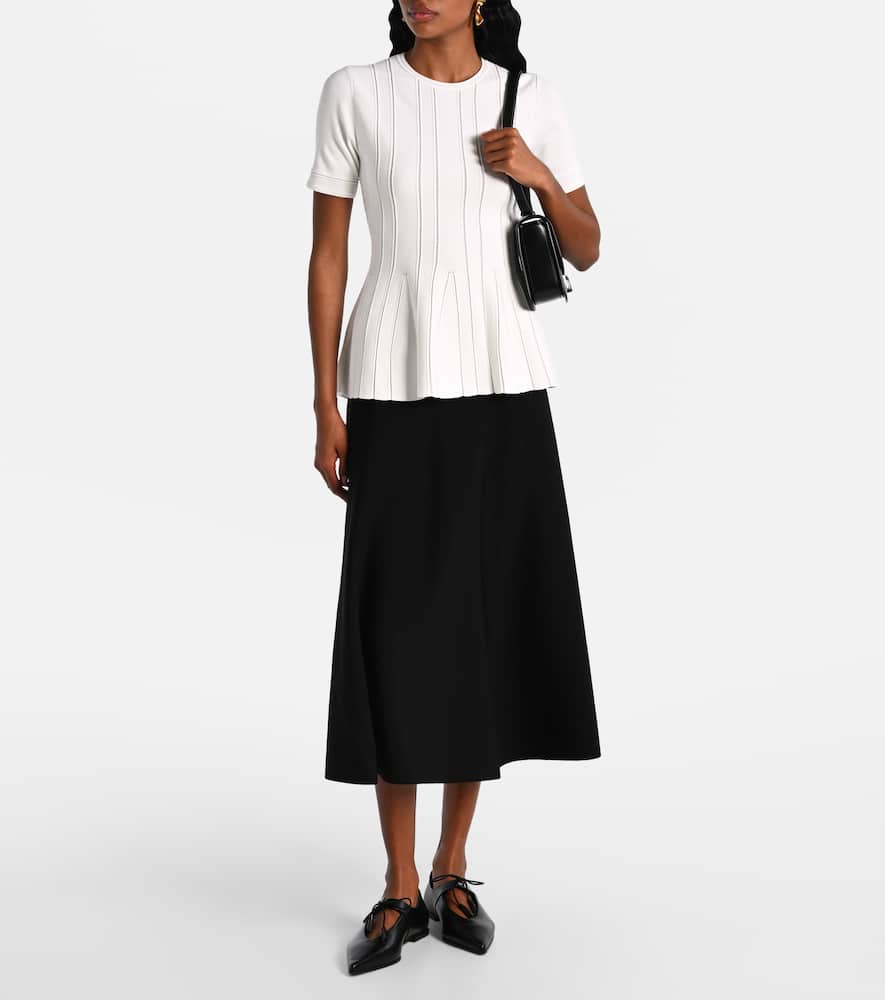 Lazio pleated crêpe midi skirt