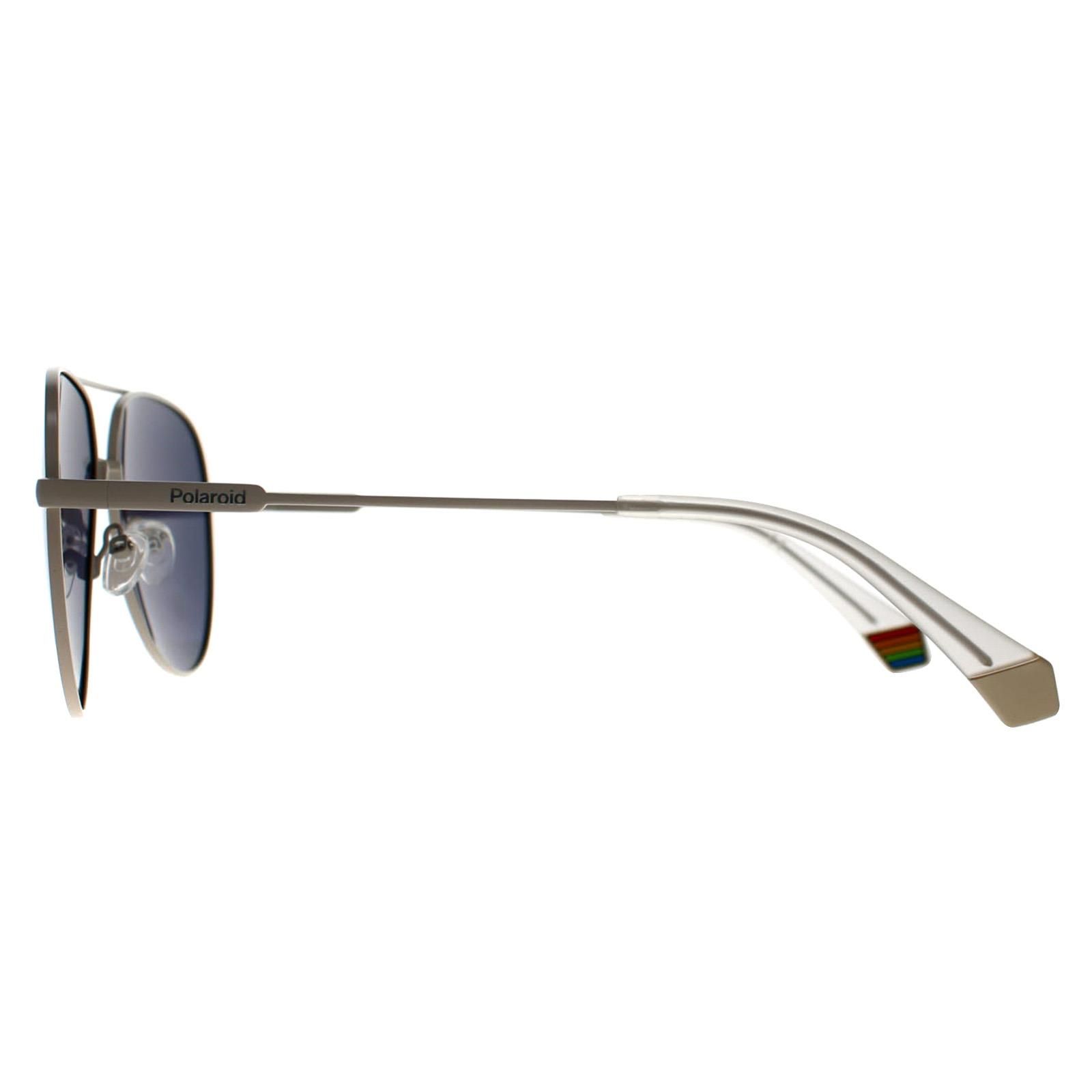 Polaroid Aviator Ivory Gold Grey Pink Polarized PLD 6187/S SZJ