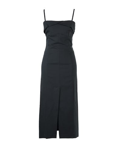 Woman Midi dress Black Size 8 Cotton, Viscose, Elastane