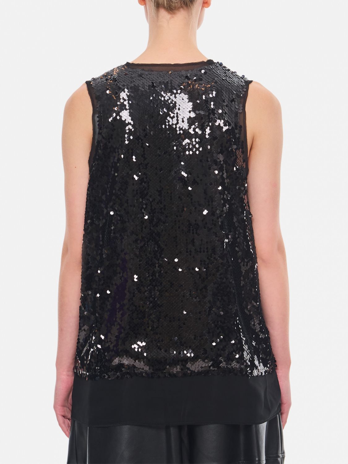 Sequined tank top - Black