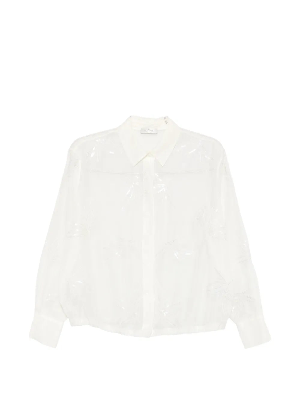 Sequin-Embroidered Shirt — Cream