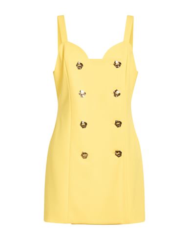 Woman Mini dress Yellow Size 8 Polyester, Elastane