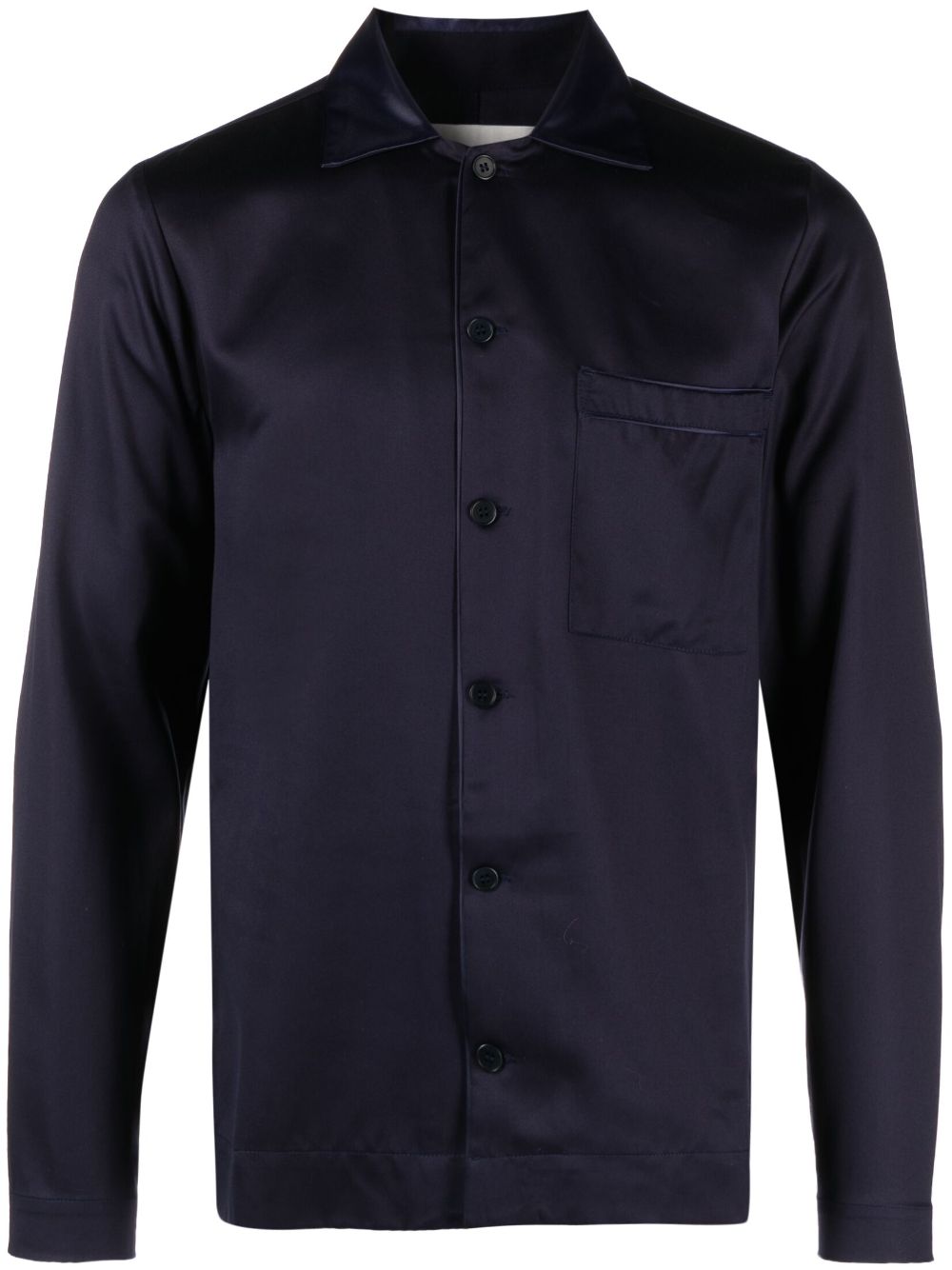 Satin long-sleeved shirt - Blue