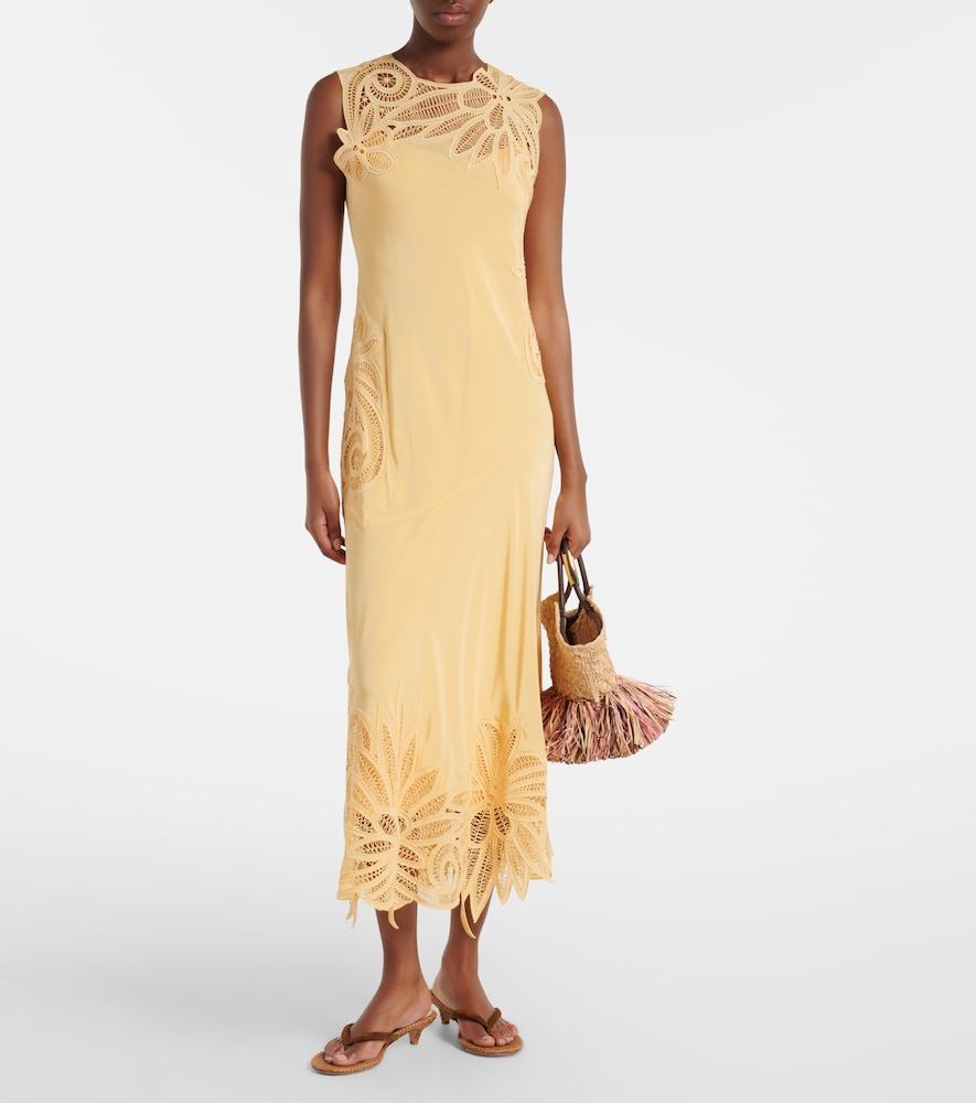 Idra lace-trimmed silk maxi dress