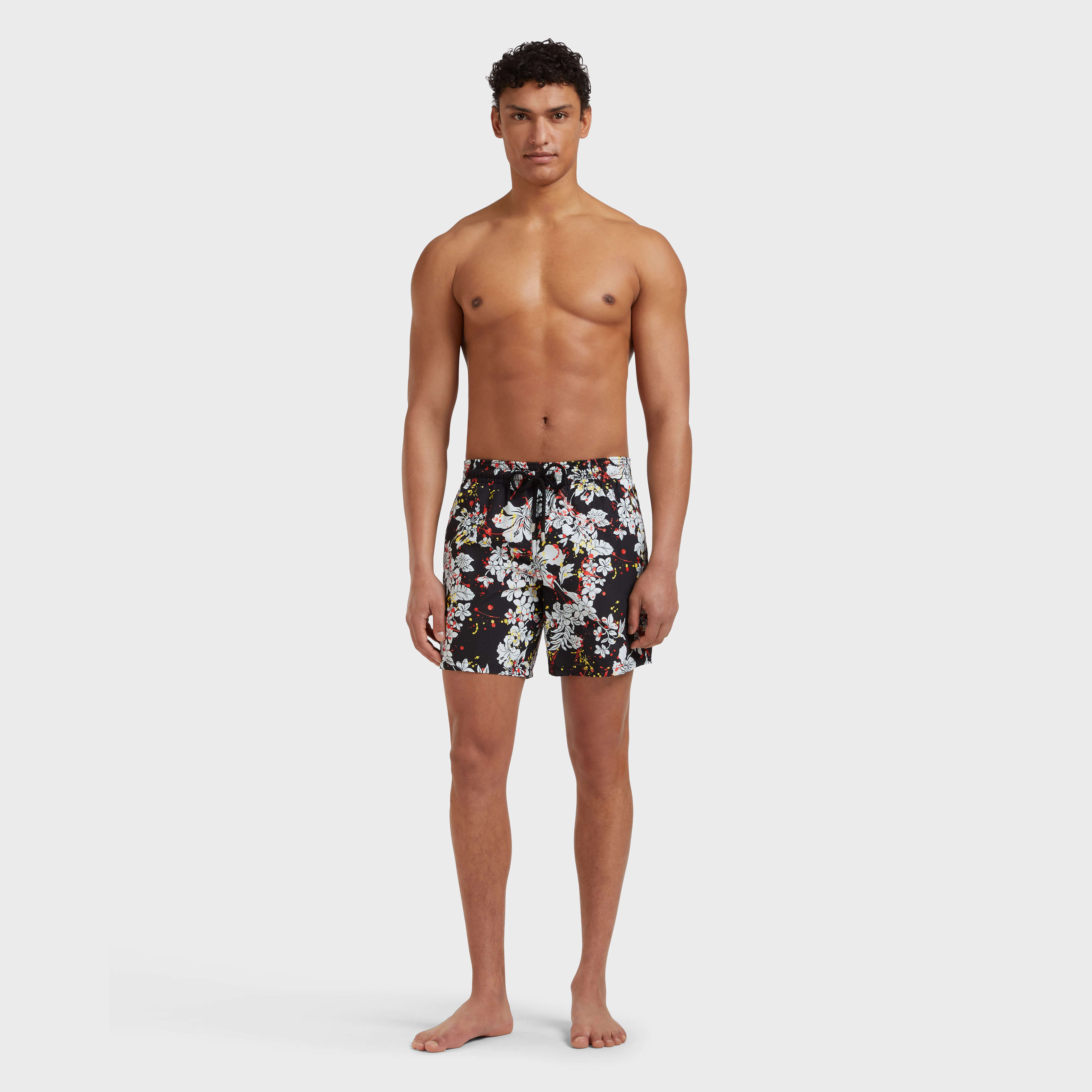 Men Swim Trunks Flower Splash - Vbq X Palm Angels - Swimming Trunk - Moorea - Black