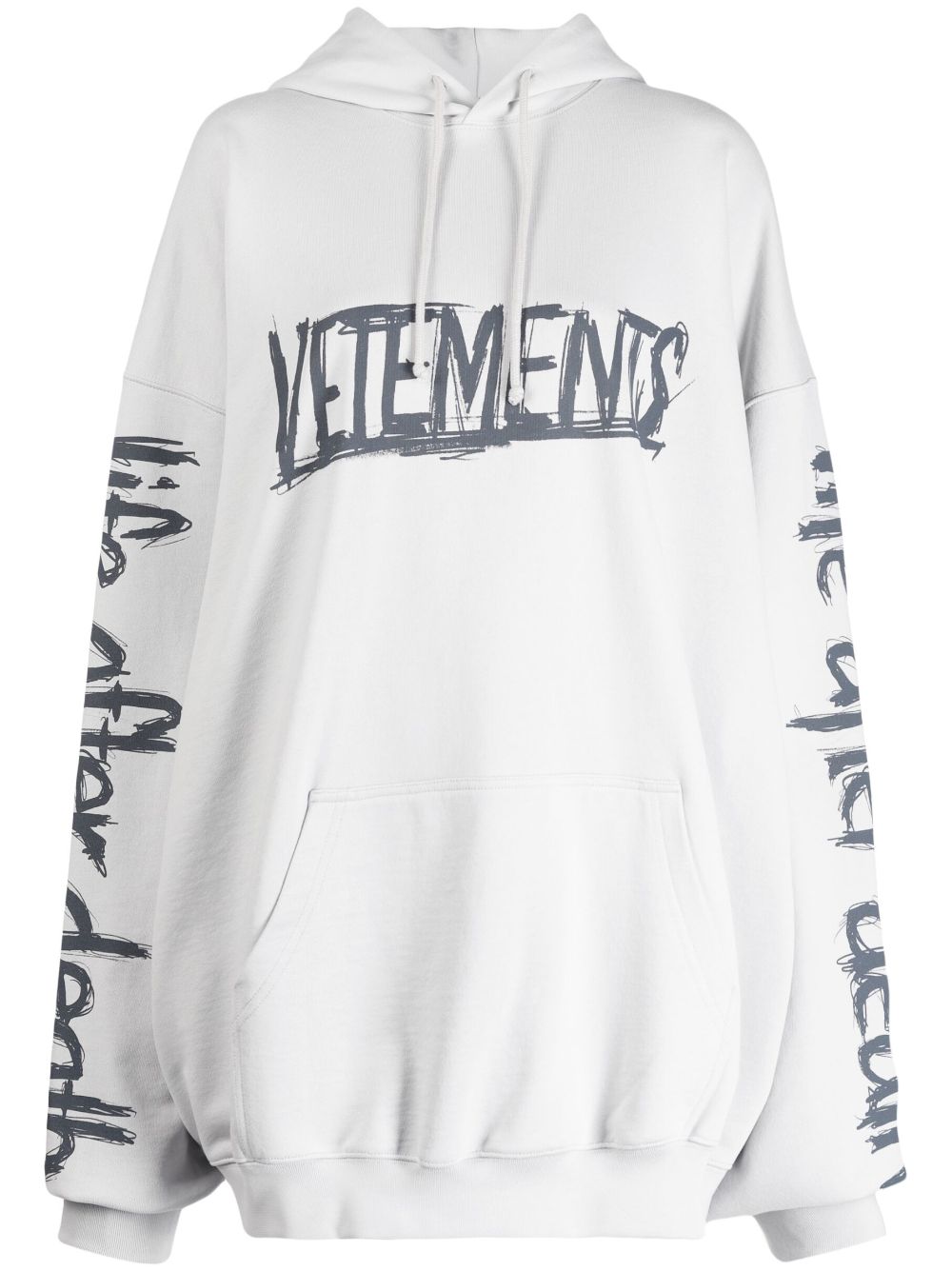 Logo-print cotton hoodie - Grey