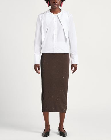 Woman Midi skirt Chocolate brown Size ONESIZE Viscose, Polybutylene, Polyamide, Polyester