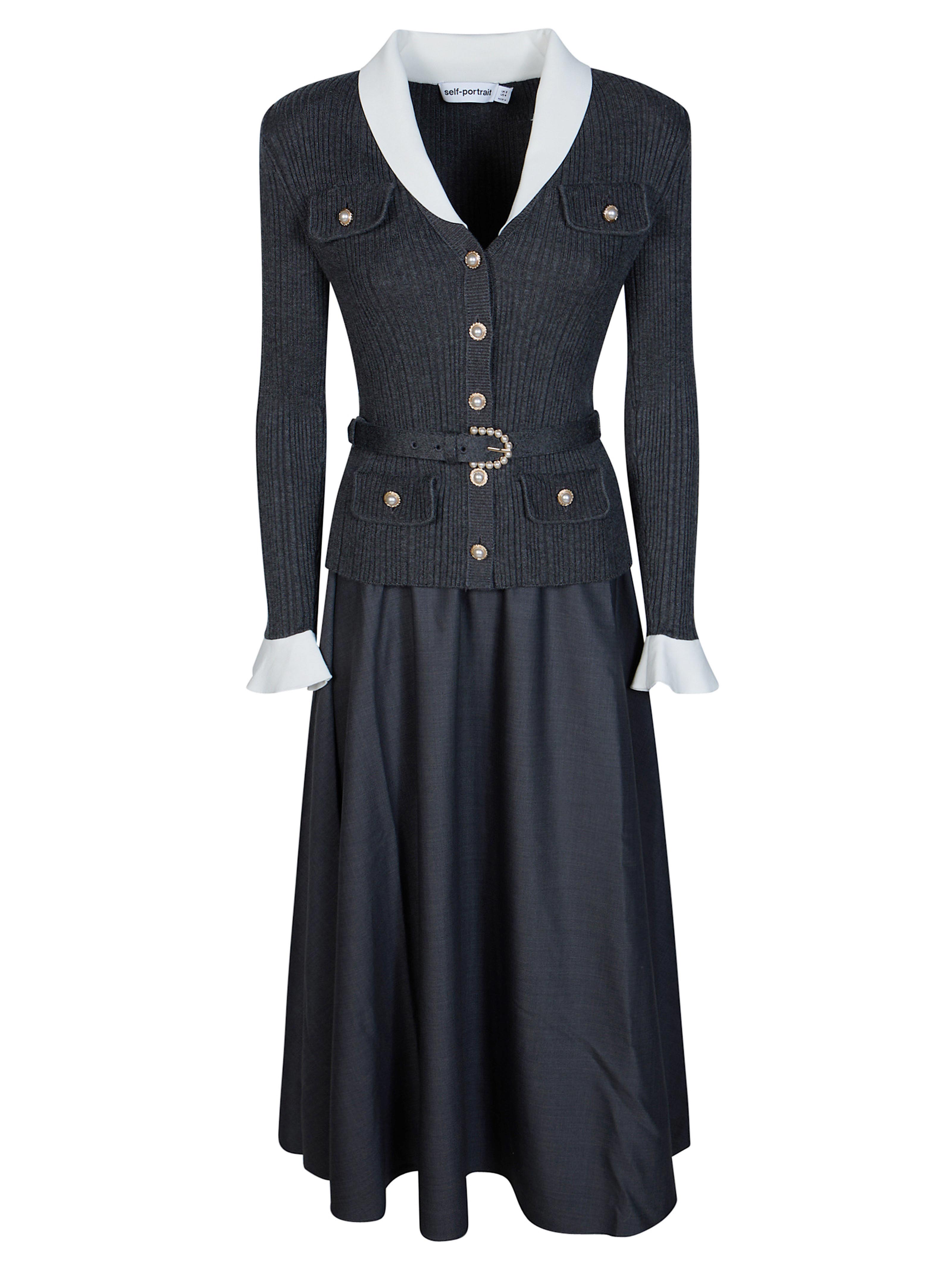 Elegant Knit Twill Midi Dress for Women