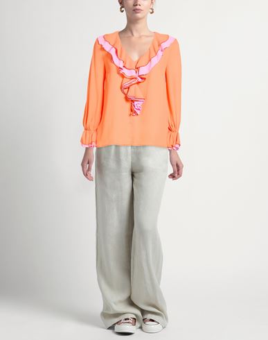 Luckylu Milano Woman Top Orange Size 4 Polyester
