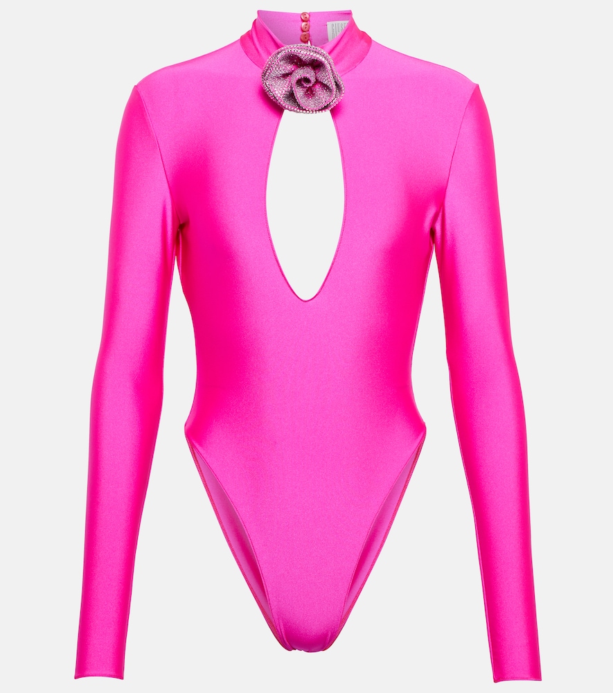 Embellished jersey bodysuit