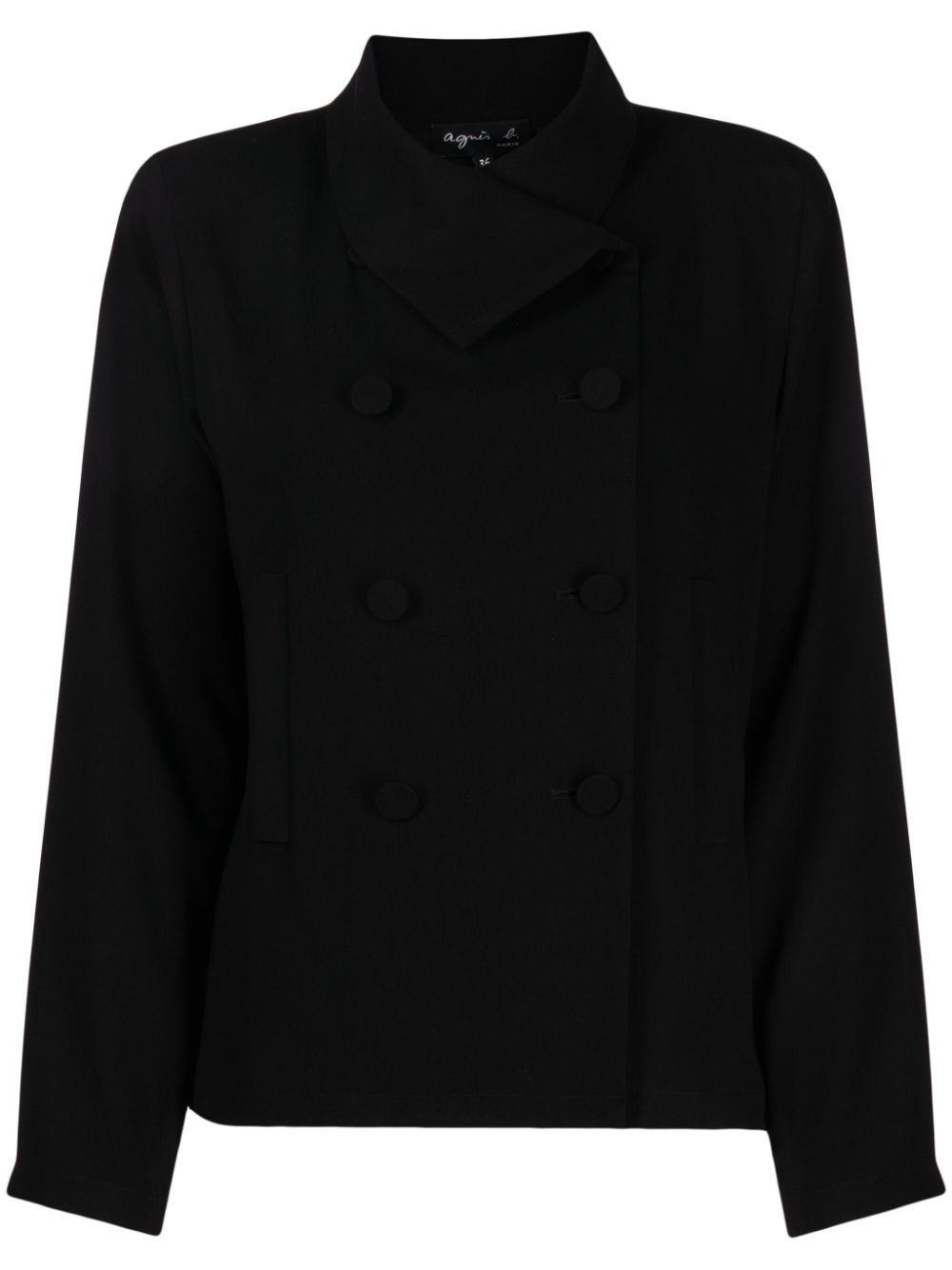 Asymmetric double-breasted jacket - Black