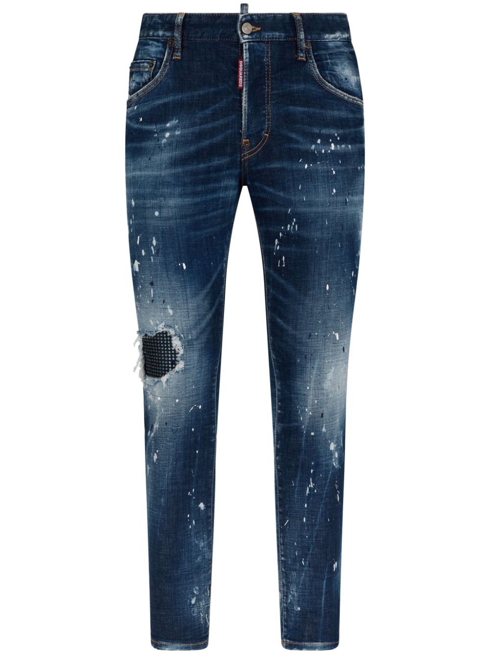 Distressed skinny-cut jeans - Blue