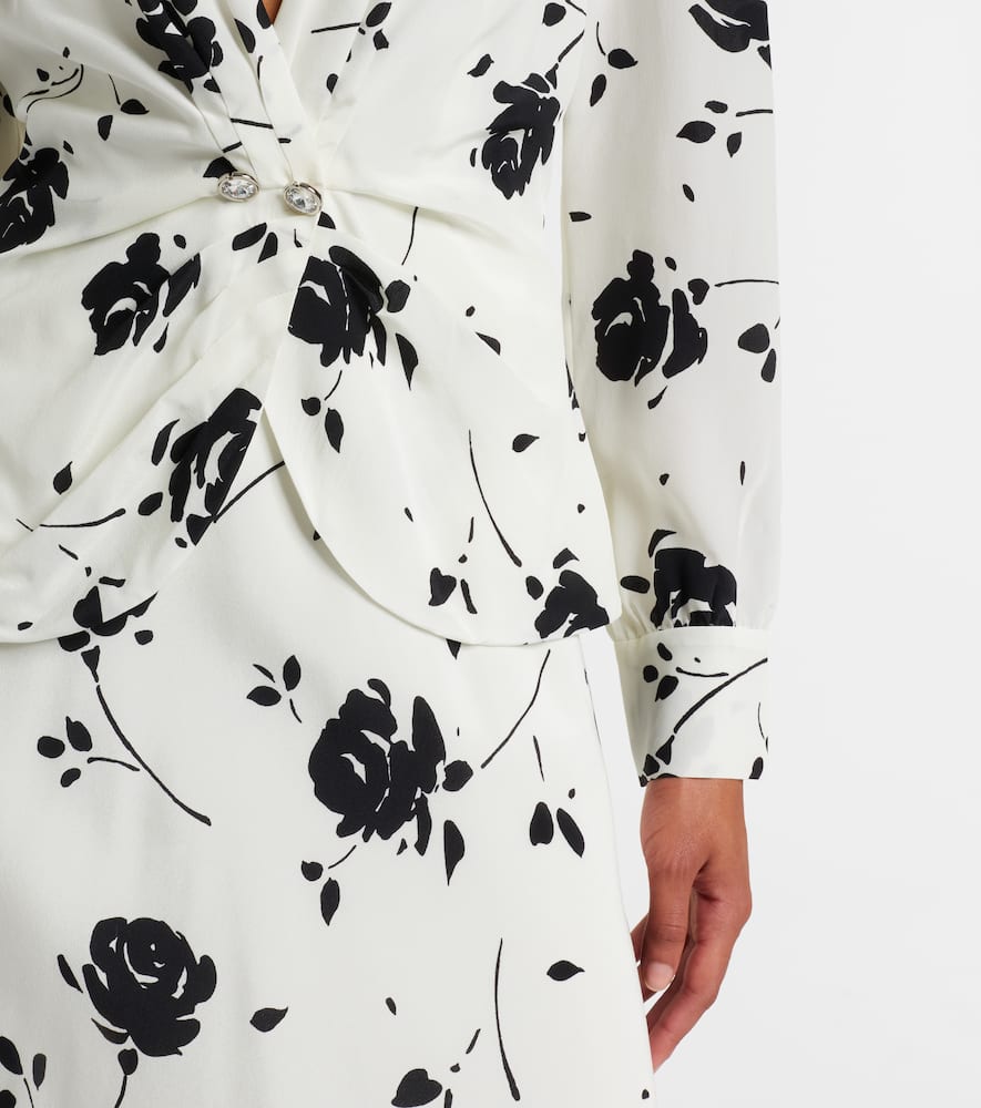 Floral silk midi dress