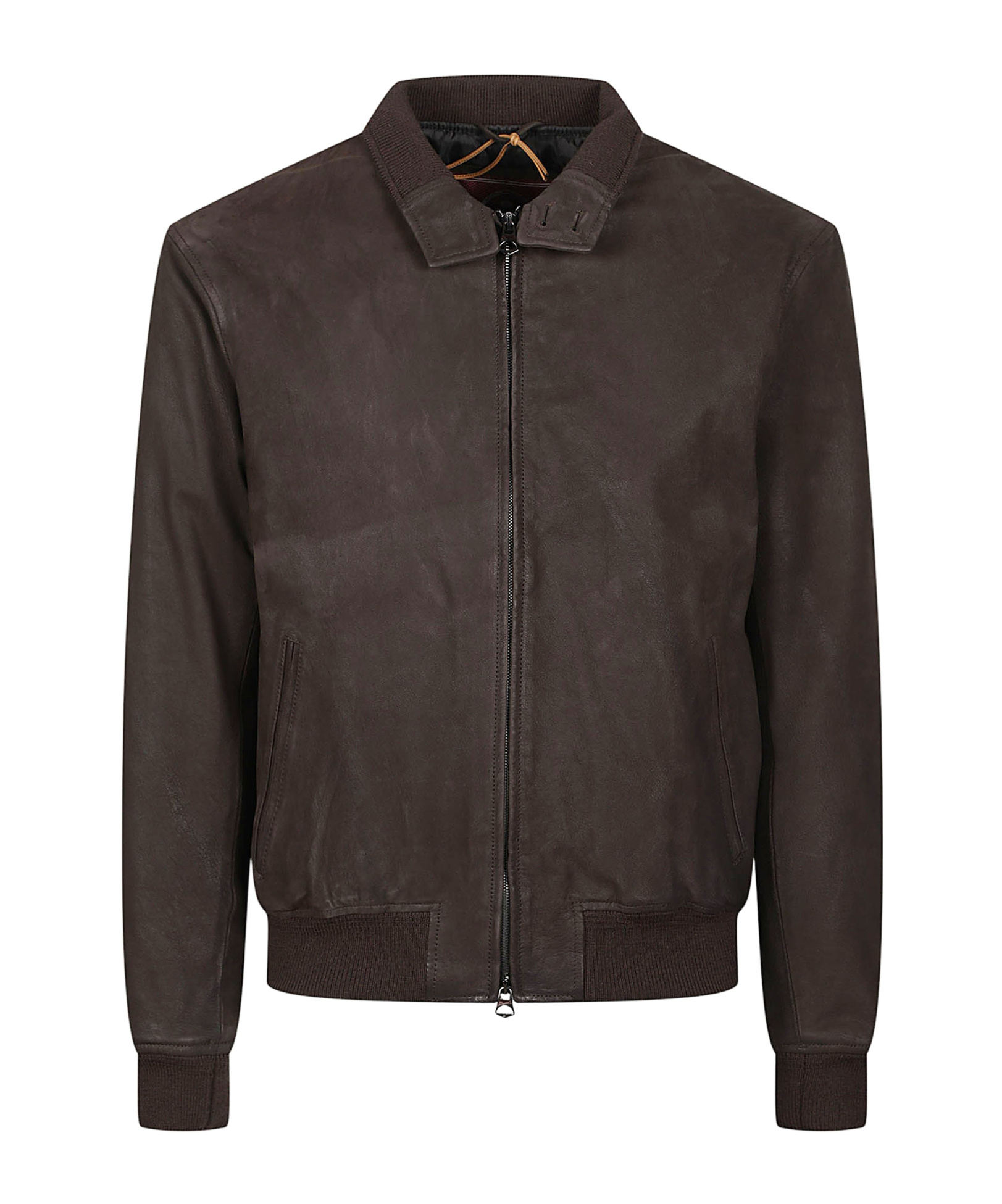Long-sleeve leather jacket