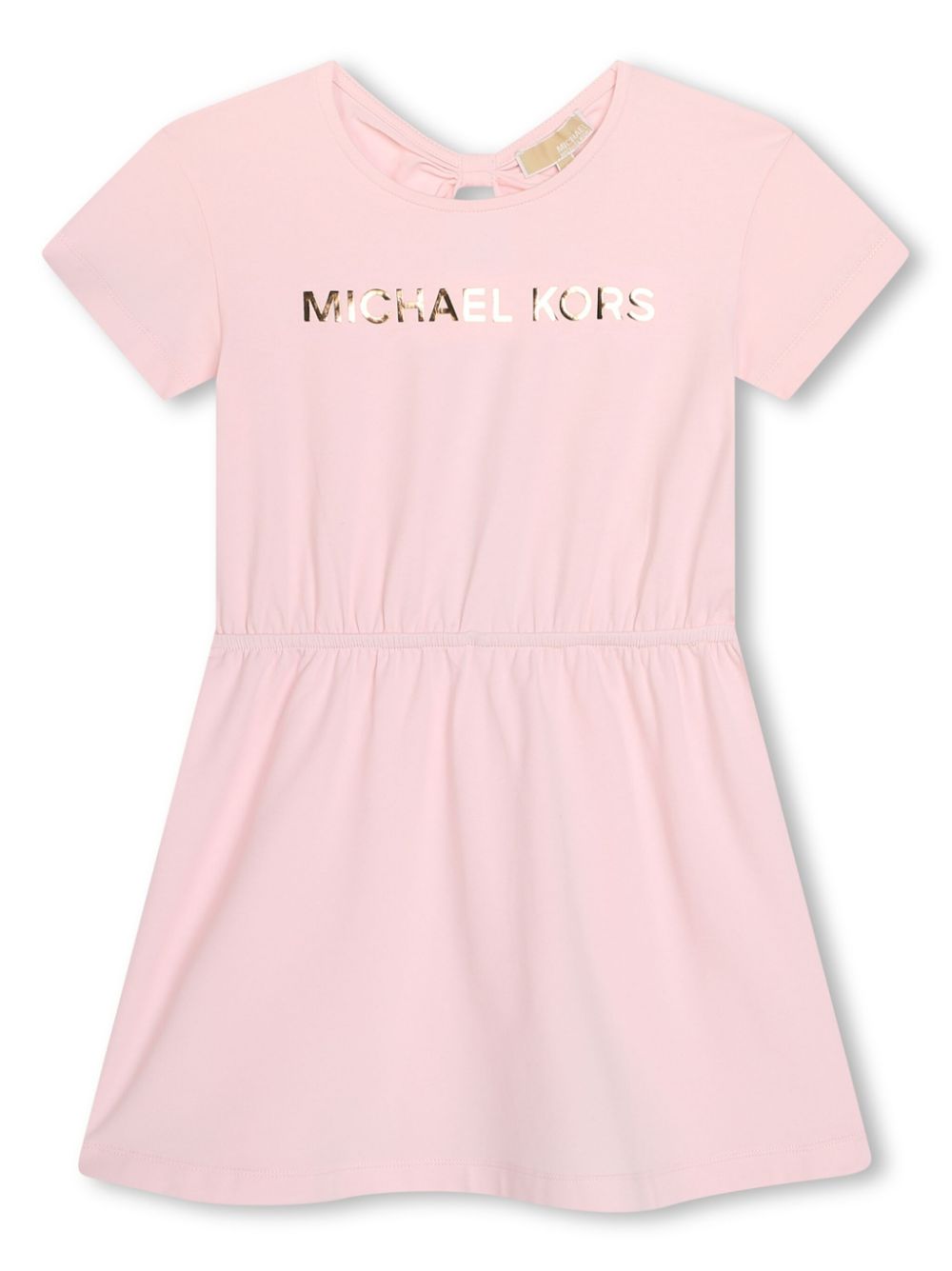 Logo-print organic-cotton dress - Pink