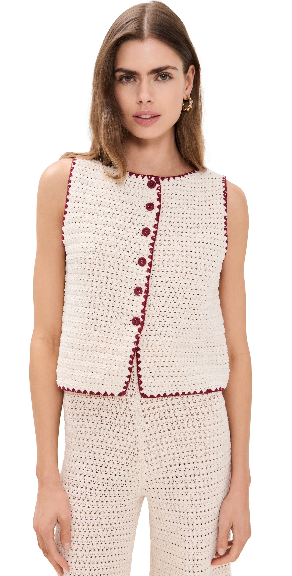 Stella Crochet Vest Cream