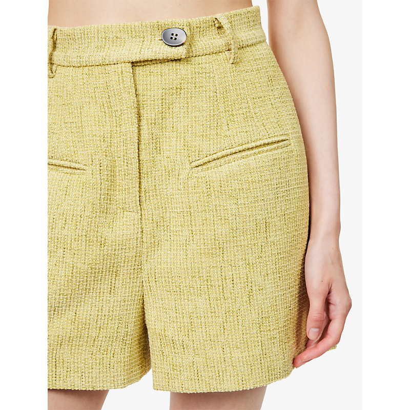 Womens High-Waist Tailored Bouclé Shorts