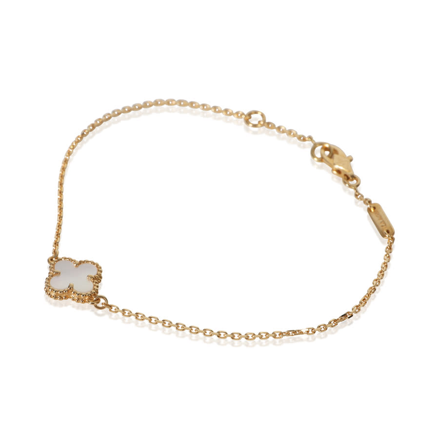 Pre-Owned Yellow Gold Mother Of Pearl Sweet Alhambra Bracelet