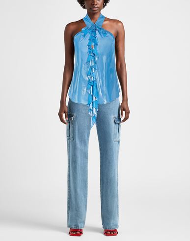 Woman Top Azure Size 4 Polyester