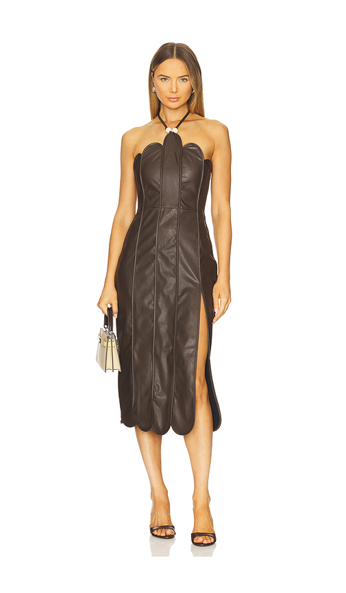 AZULU Leonor Dress in Brown. XXS. Also in XS