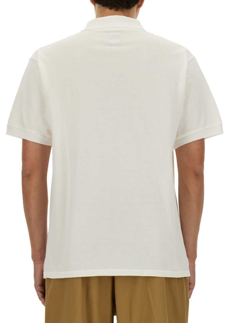 White Solid Shirt Collar Polo