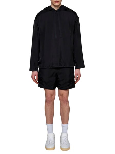 Jil Sander Logo Embroidered Reversible Drawstring Hoodie