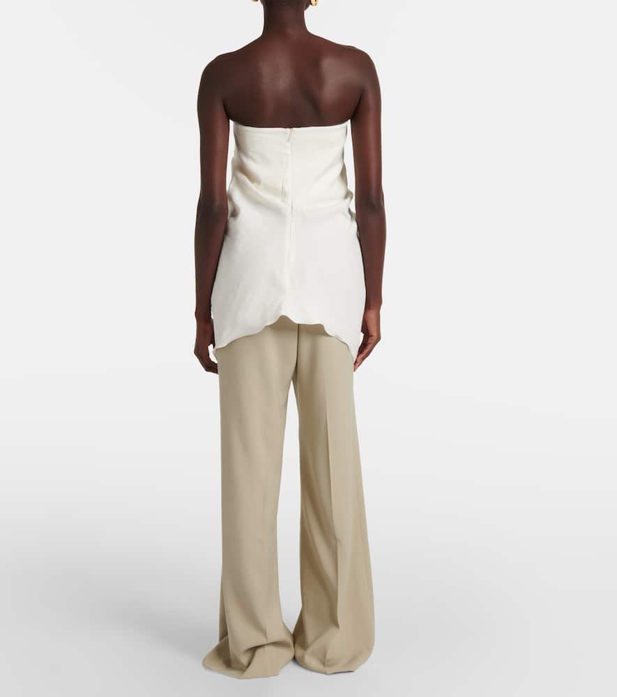 Tuiren draped linen and cotton-blend top
