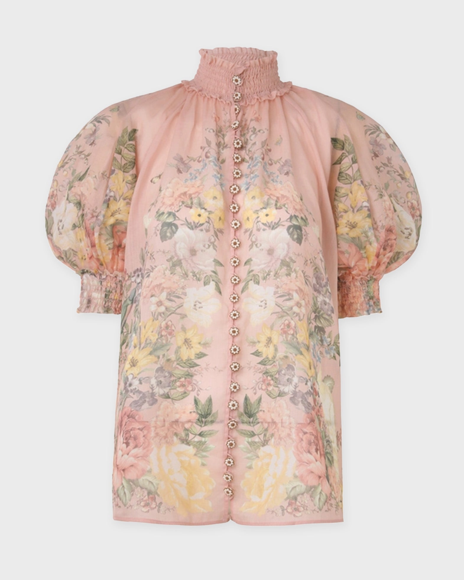 Zimmermann Blouse Waverly Short Sleeve Pink