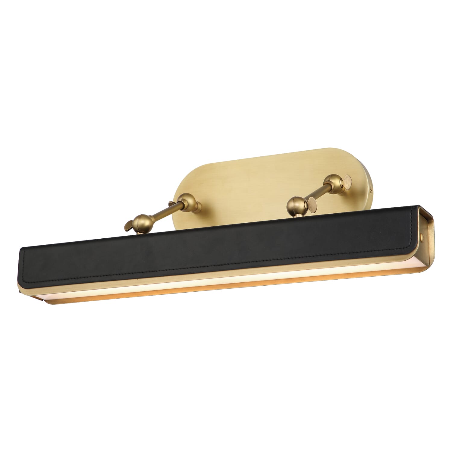 Alora Valise Wall Sconce in Vintage Brass And Tuxedo Leather - PL307919VBT