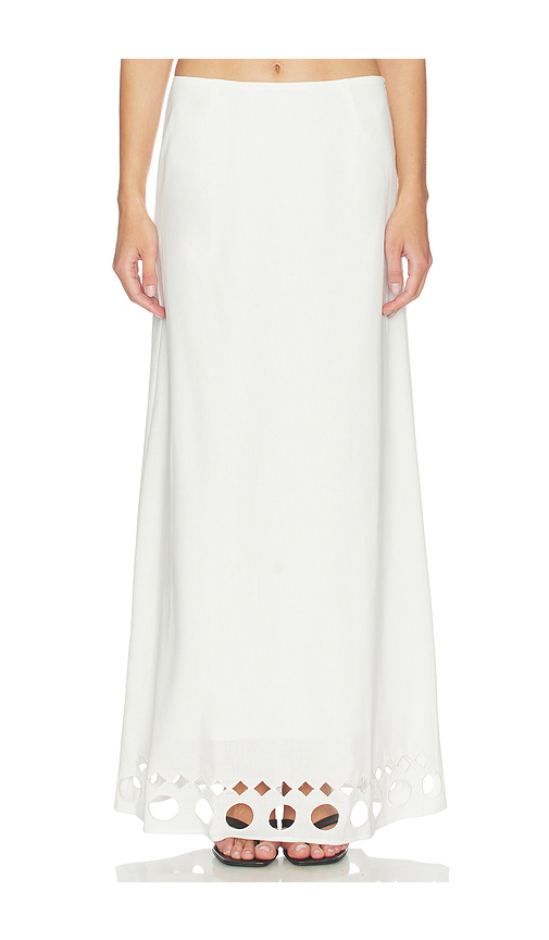 Yellow The Label x REVOLVE Silas Linen Skirt in White. S. Also in XS, M