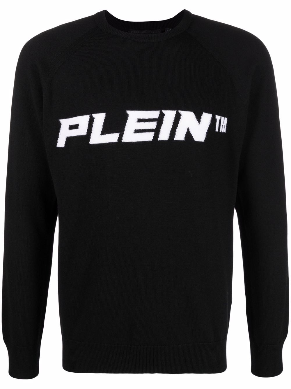 Logo-print crew neck jumper - Black