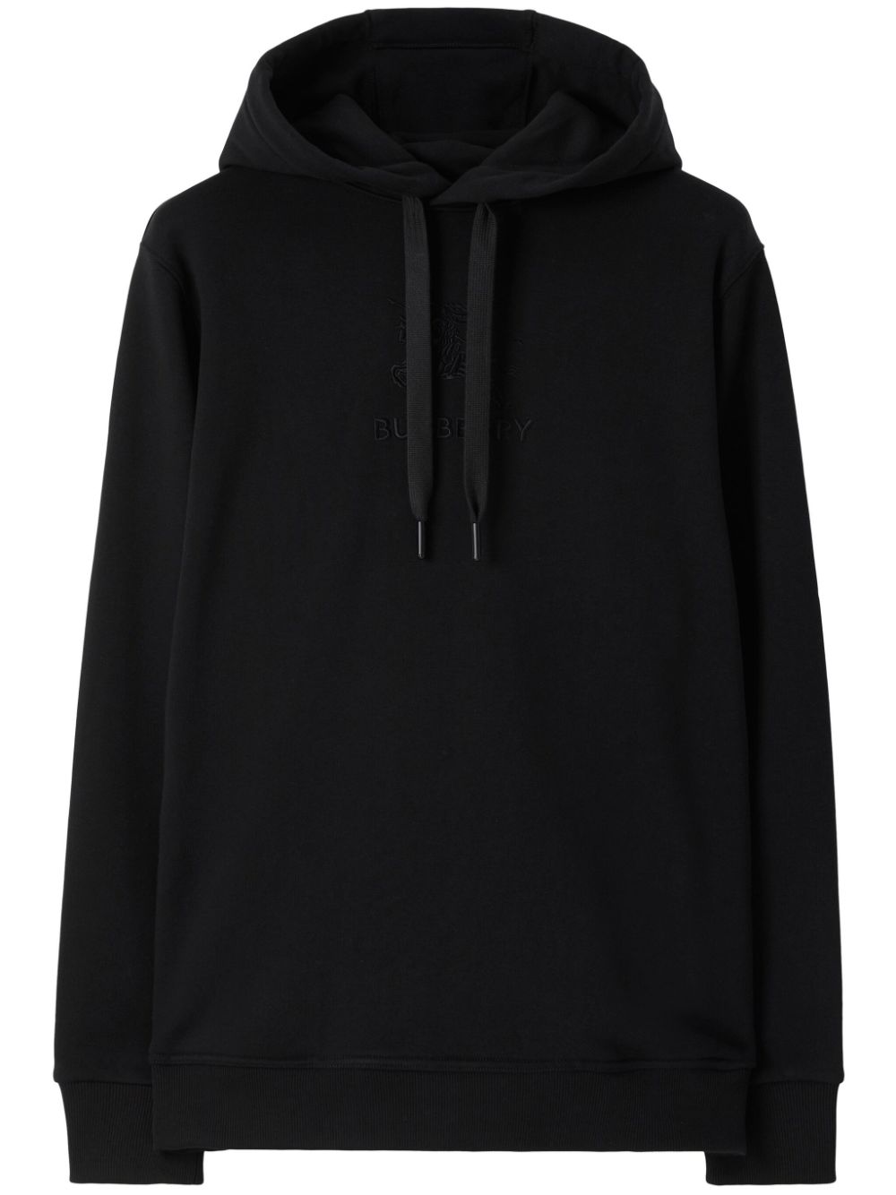 EKD-embroidered cotton hoodie - Black