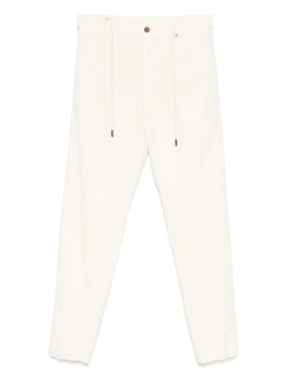 Drawstring-Waist Trousers — Beige