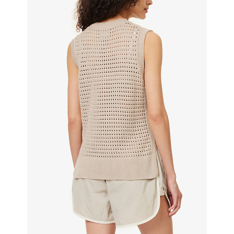 Womens Cashmere Stone Darin Boxy-fit Cotton-knit Jumper XS