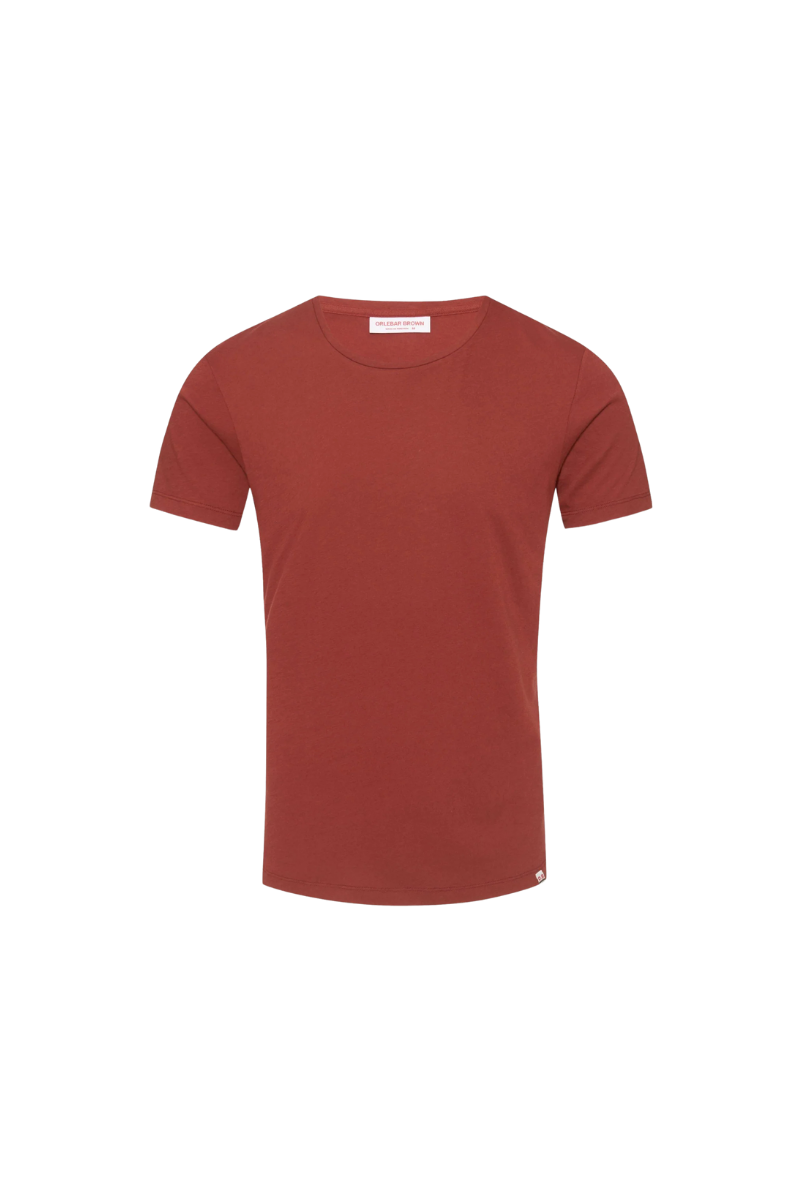 Cotton Crew Neck T-shirt — Brown